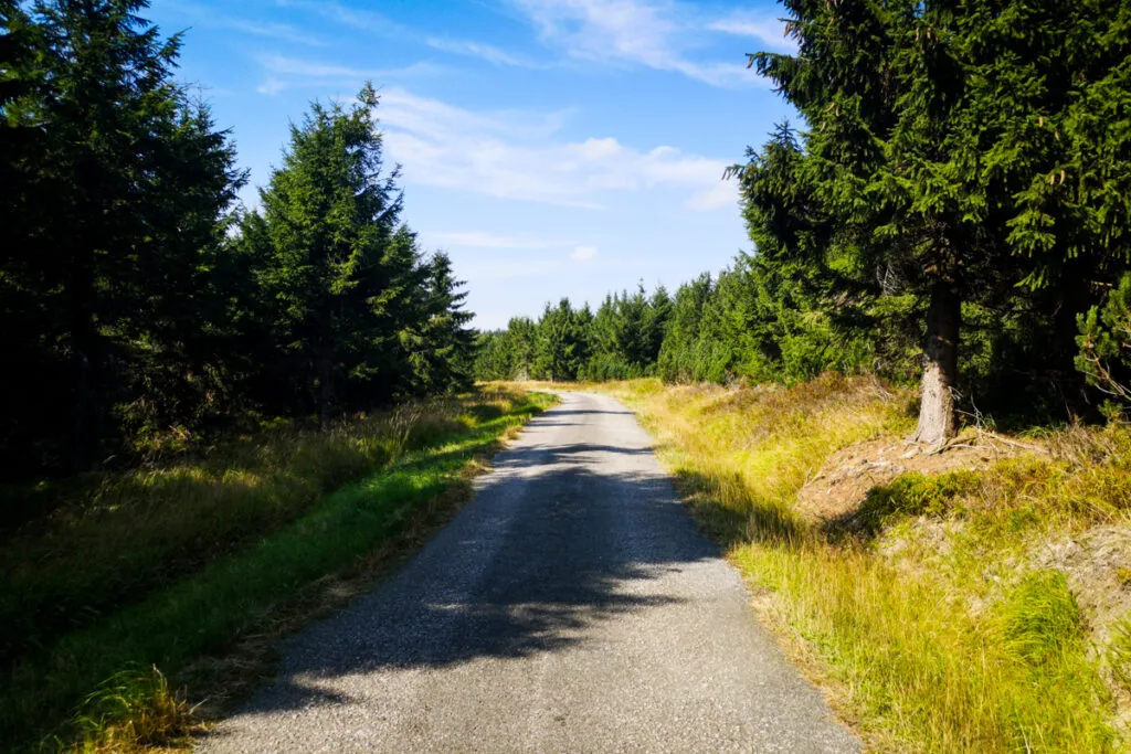 Amazing road along the crest of Orlickie Mountains